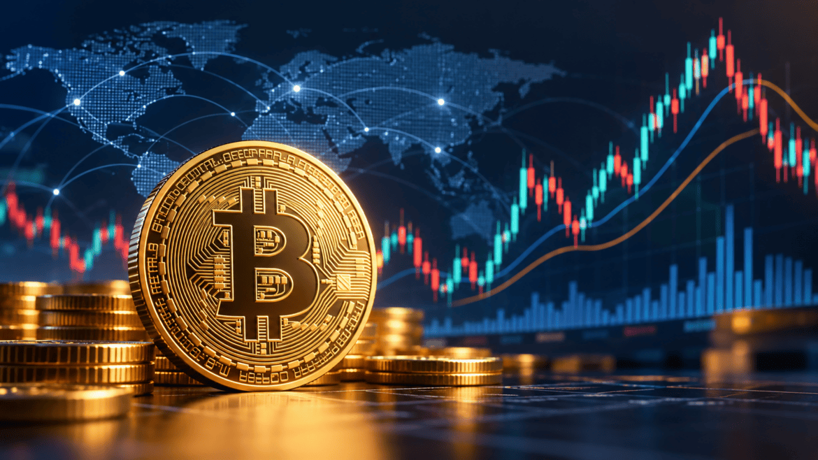 Bitcoin price and market cycles with global trading chart