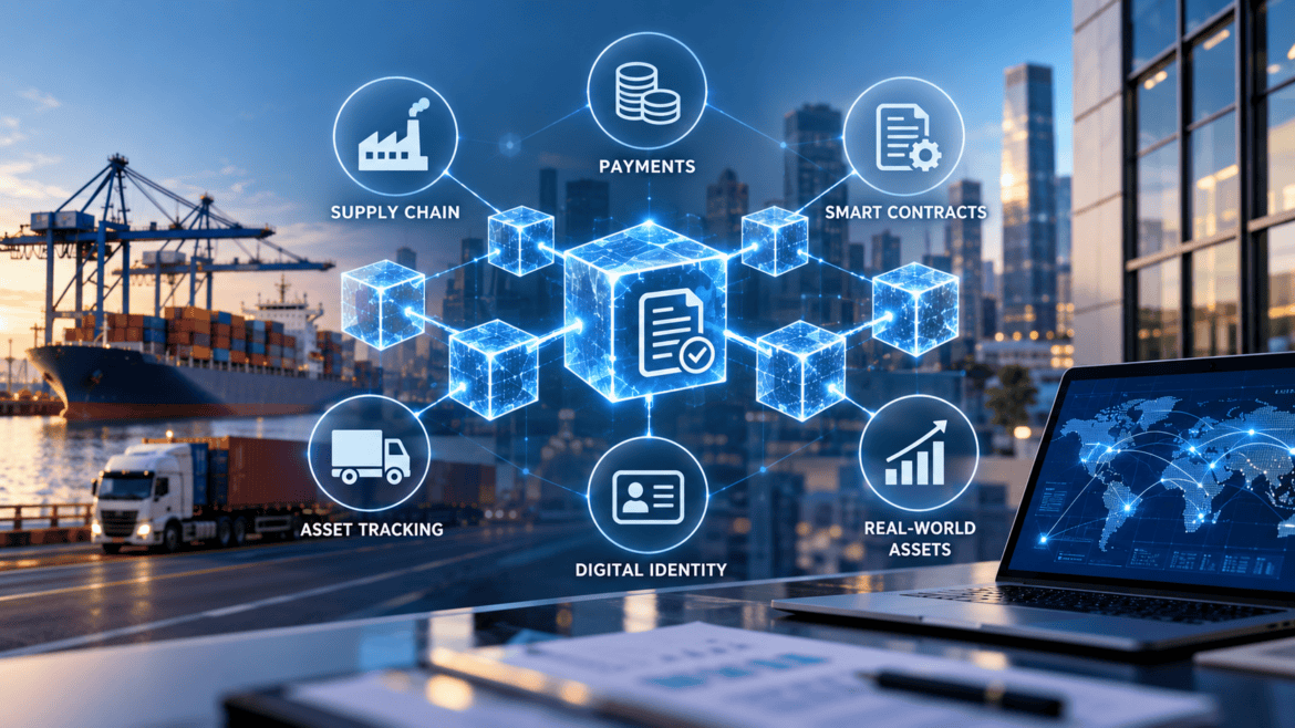 Blockchain for business applications including supply chain, payments, smart contracts and digital identity