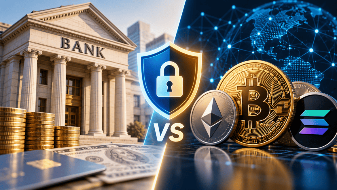 Cryptocurrency vs. banks security comparison