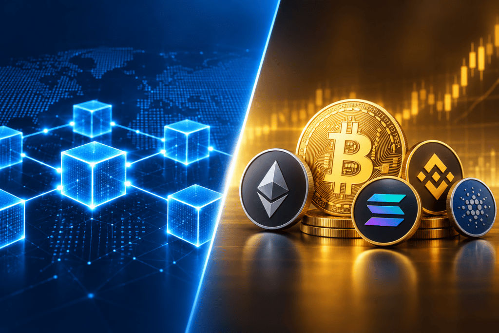 Blockchain and cryptocurrency technology comparison