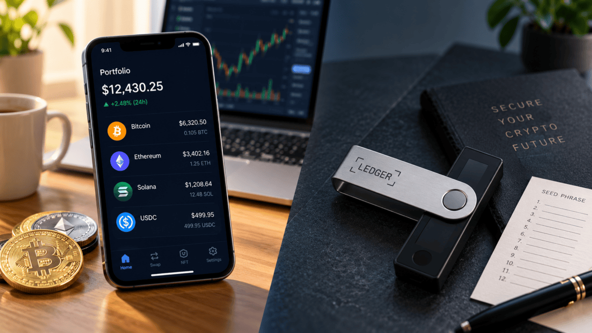 Crypto wallet types with hot wallet and hardware wallet security